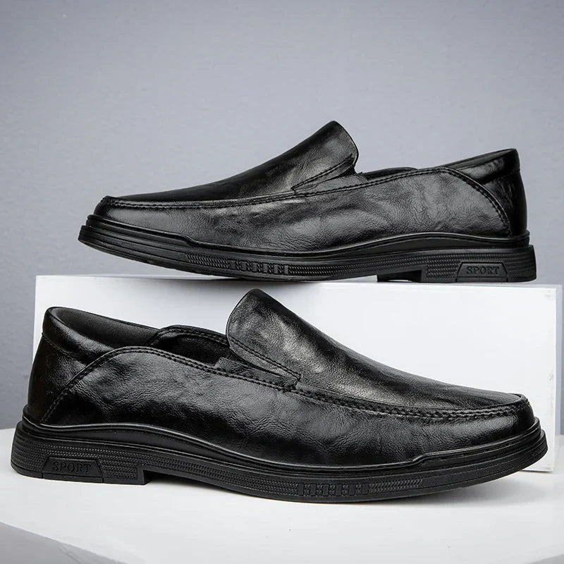 Mens Loafers Genuine Leather Slip-On