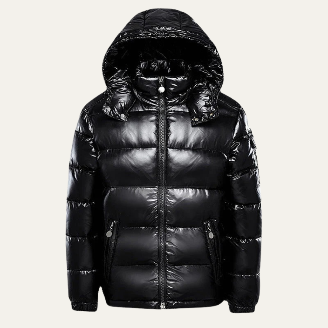Mens Quilted Jacket Mid-Length Faux Fur Collar - BritishMode