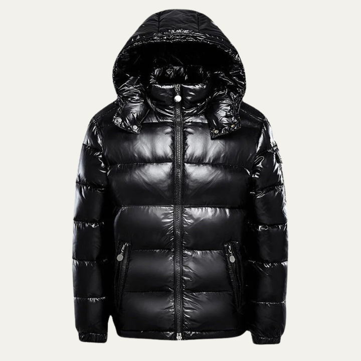 Mens Quilted Jacket Mid-Length Faux Fur Collar - BritishMode