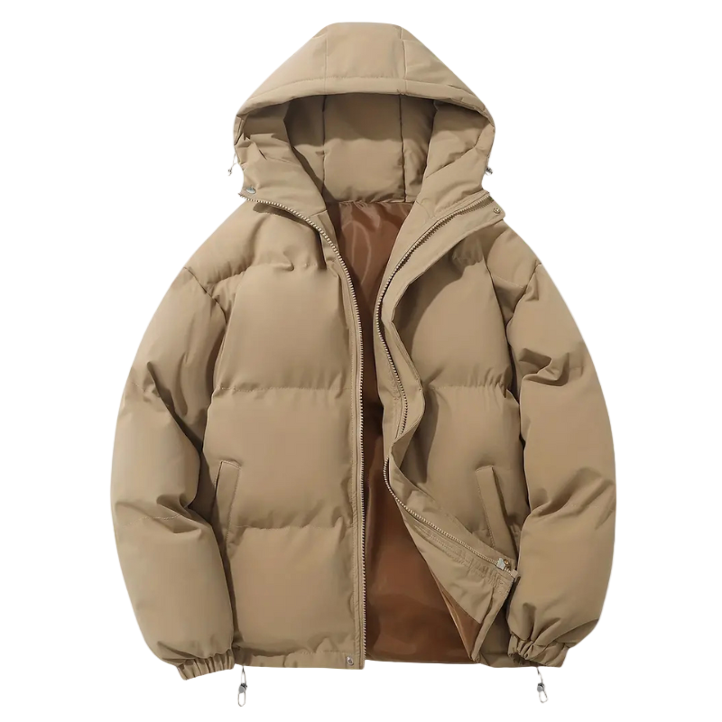 Mens Puffer Jacket with Hood Padded Warm Fit