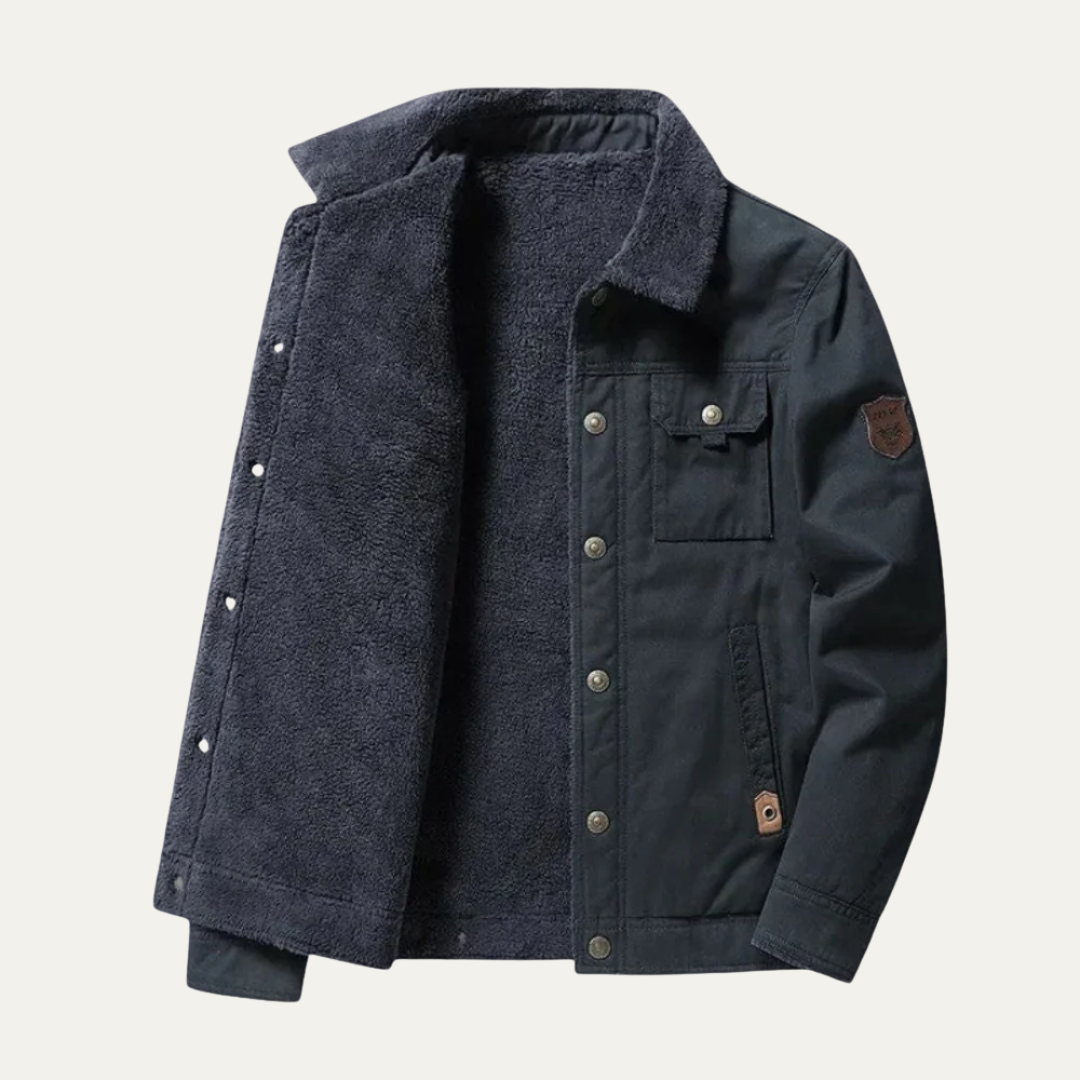 Mens Utility Jacket Sherpa Lined Relaxed Fit