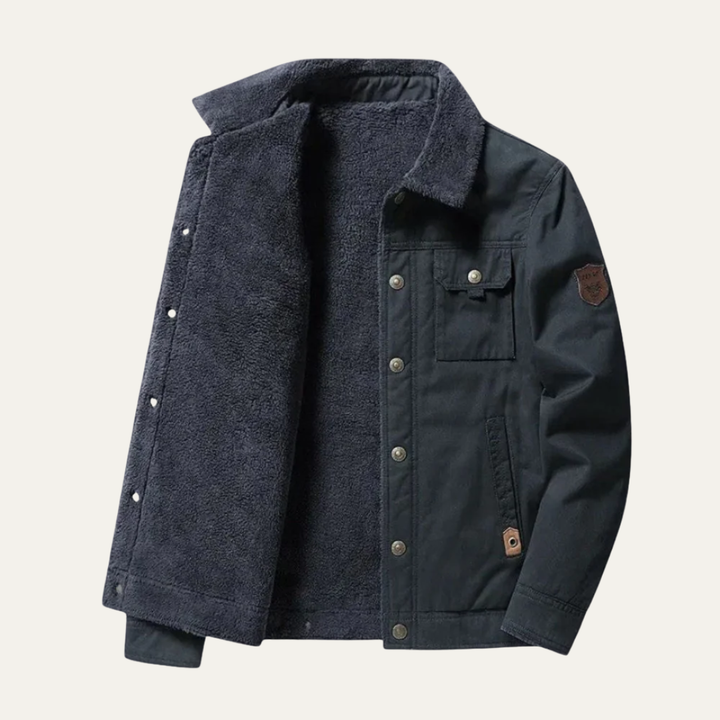 Mens Utility Jacket Sherpa Lined Relaxed Fit