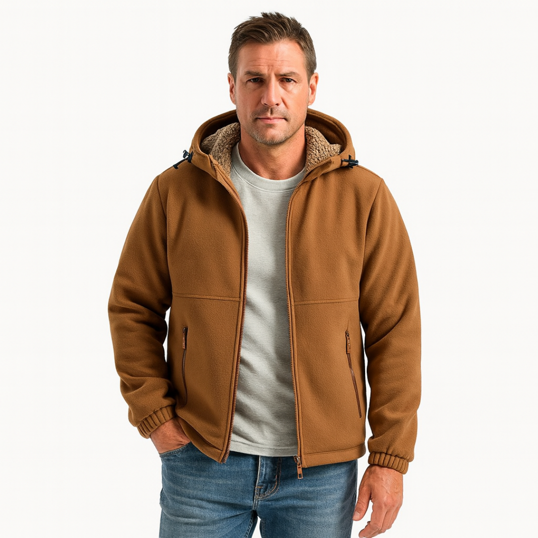 Mens Faux Leather Jacket Pebbled Texture Hooded - BritishMode