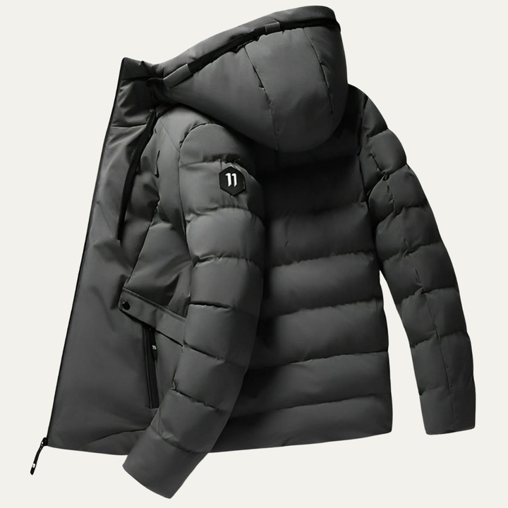 Mens Puffer Jacket Quilted Wide Fit Full Zip Hooded