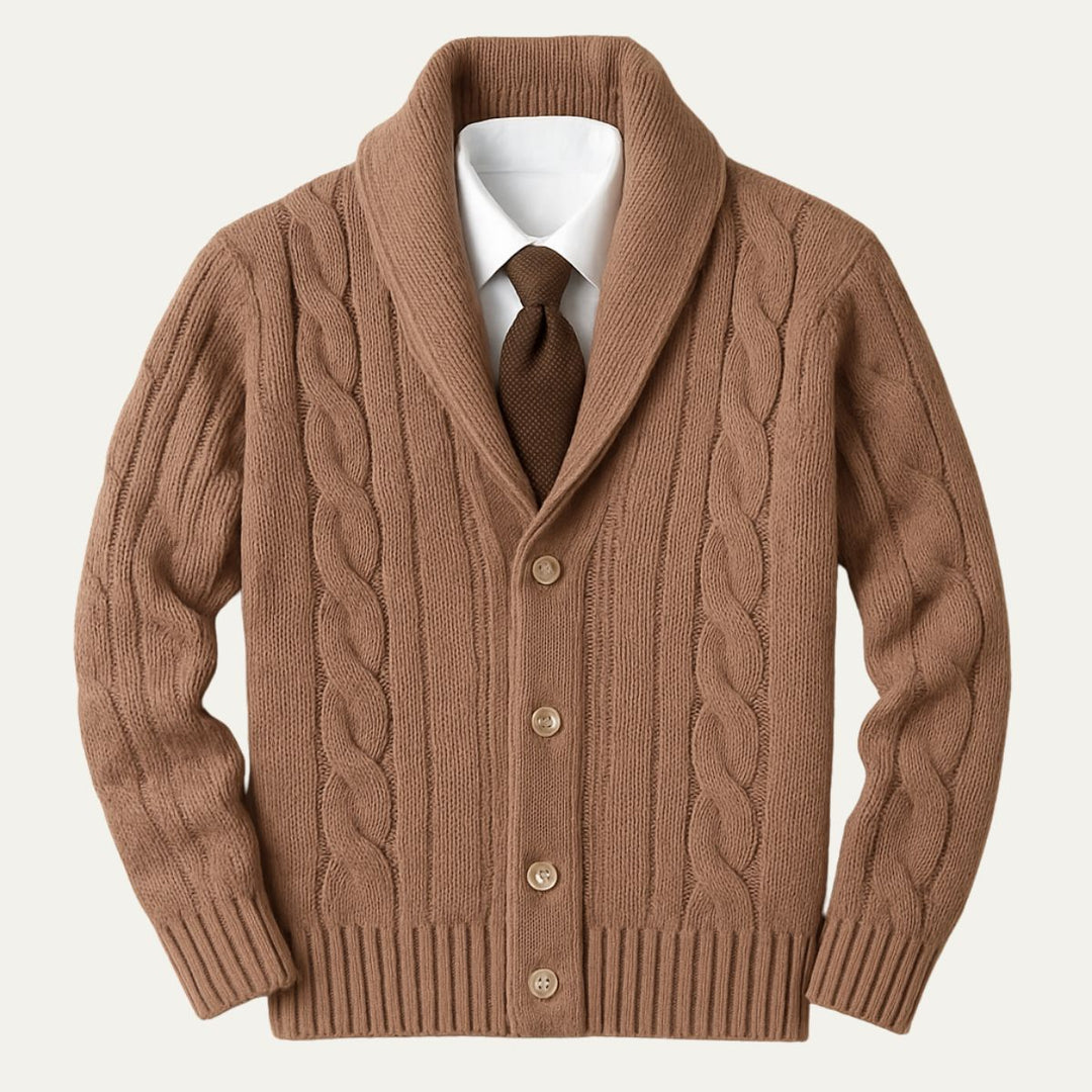 Mens Knitted Cardigan Wool Blend Regular Fit - BritishMode