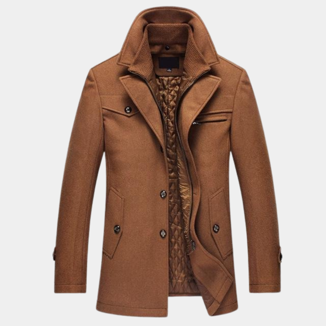 Mens Business Coat Wool Blend Classic Fit