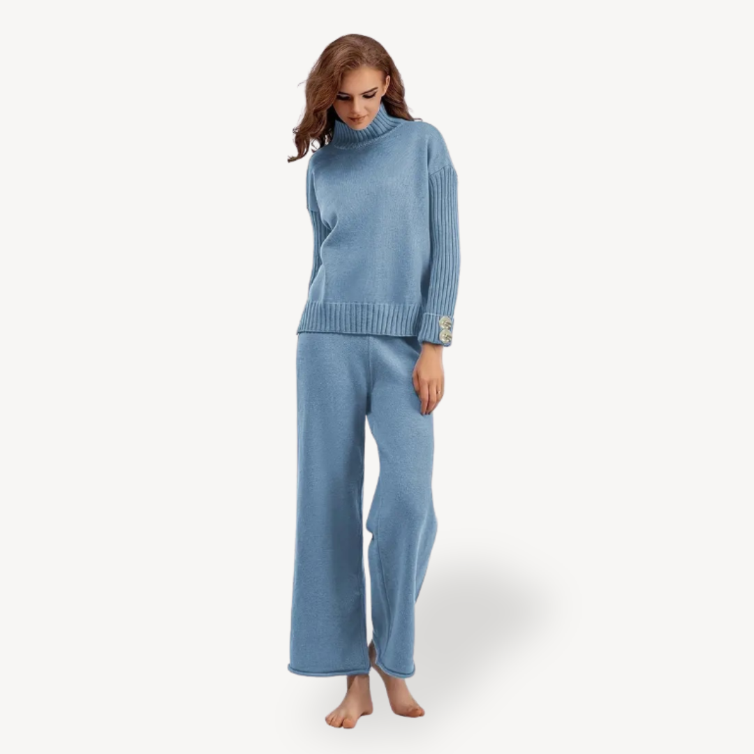 Womens Sweater Pants Set Cozy Knit Relaxed Fit - BritishMode