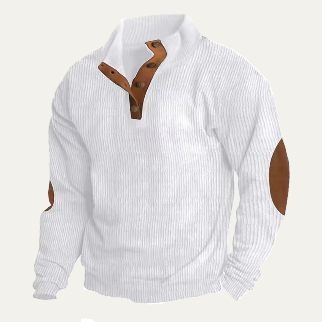 Mens Casual Knit Sweater Hoodie Loose Fit Buckle Neck