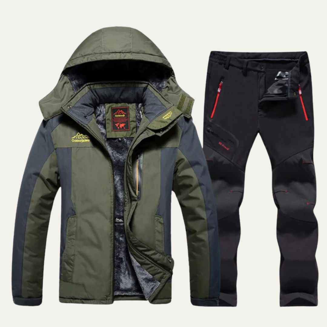 Mens Waterproof Outdoor Jacket and Pants Hiking Set