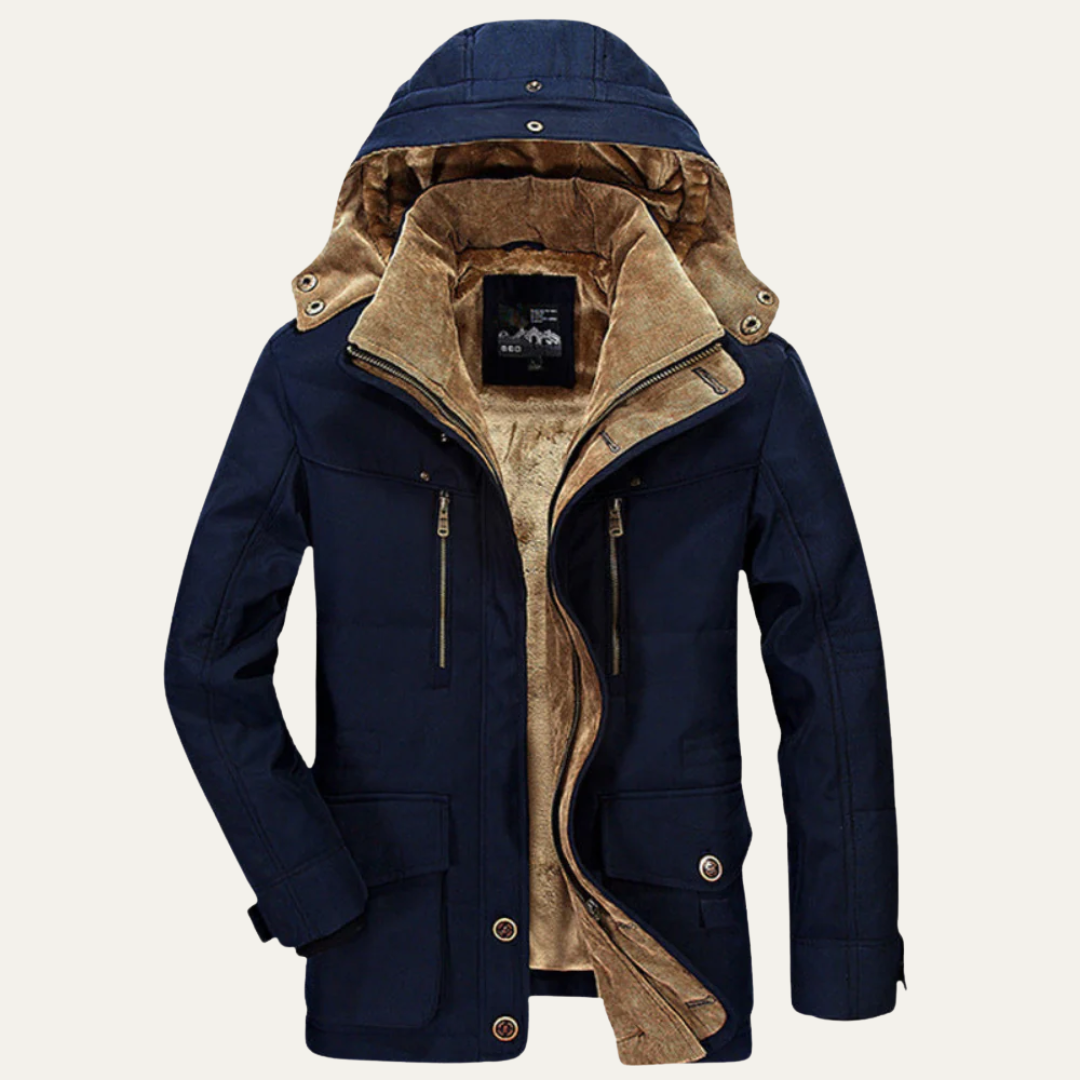 Mens Winter Parka Heavy Fur Lined Insulated