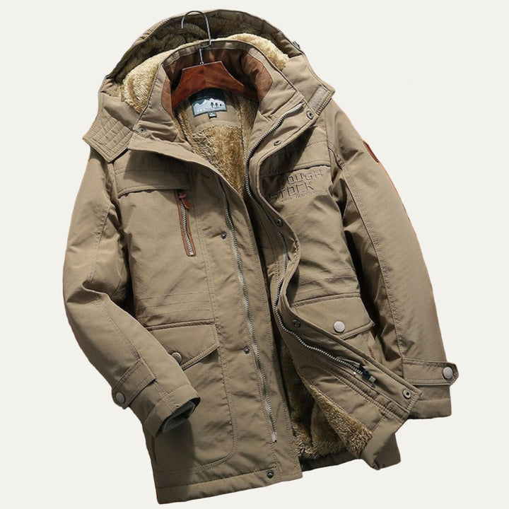 Mens Insulated Mid-Length Winter Parka Coat
