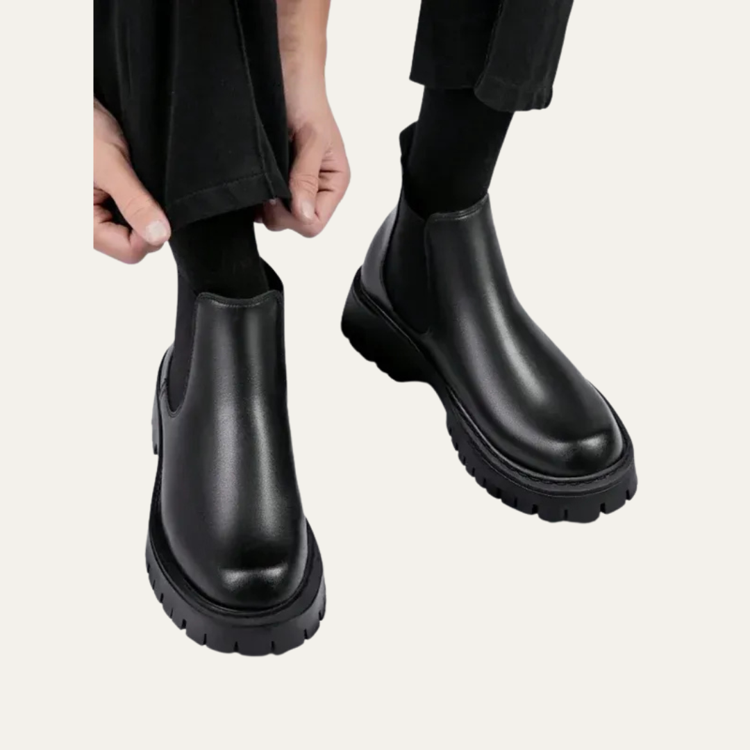 Mens Chelsea Boots Chunky Platform Casual