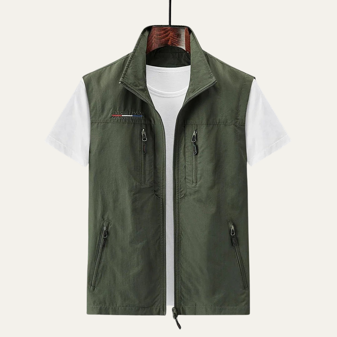 Mens Utility Vest Lightweight Zip Front - BritishMode
