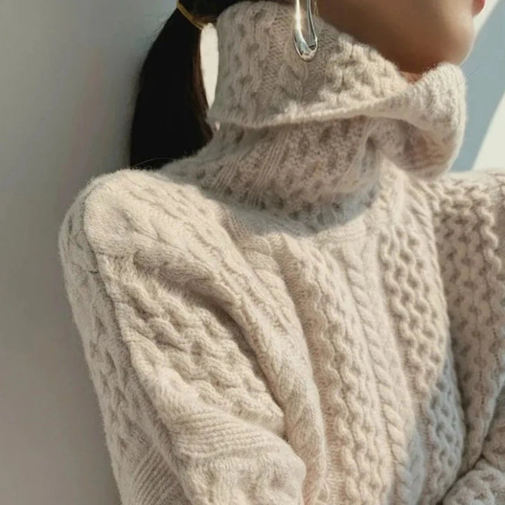 Womens Turtleneck Sweater Knit Cozy Fit