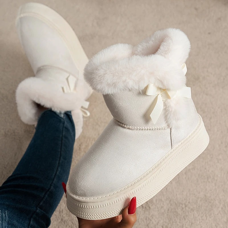 Womens Platform Boots Suede Material
