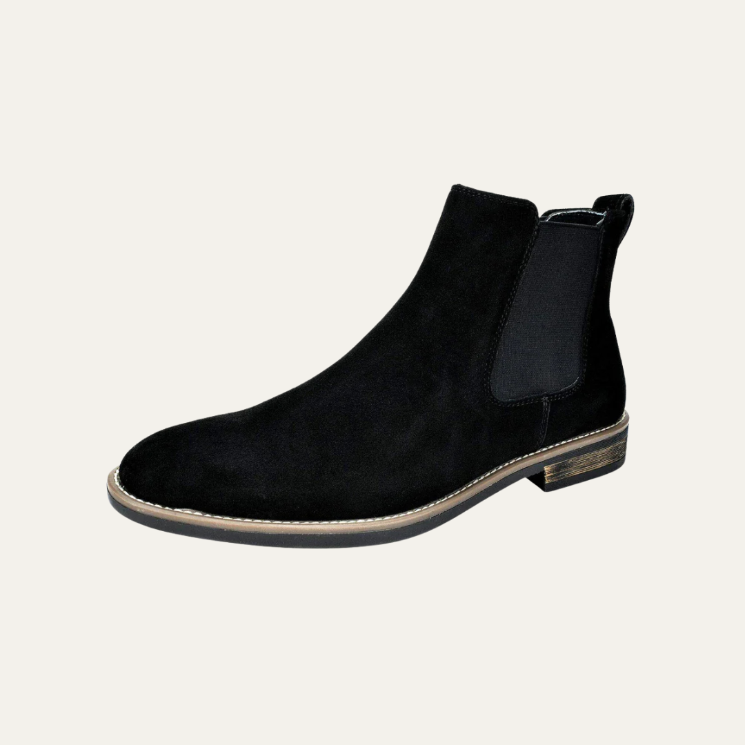 Mens Chelsea Boots Leather Rugged Thick Sole - BritishMode