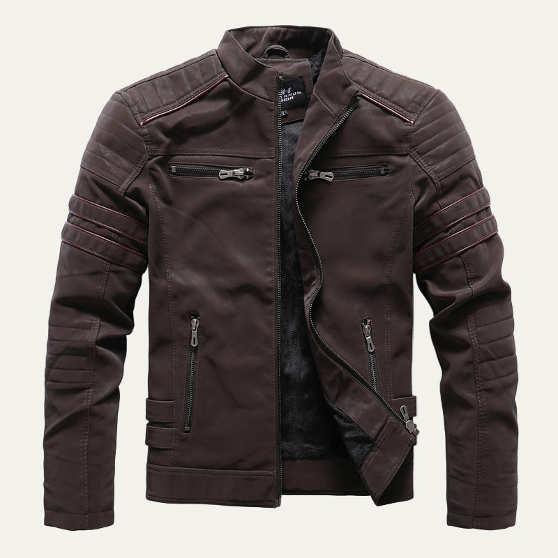 Mens Quilted Motorcycle Jacket Racing Style