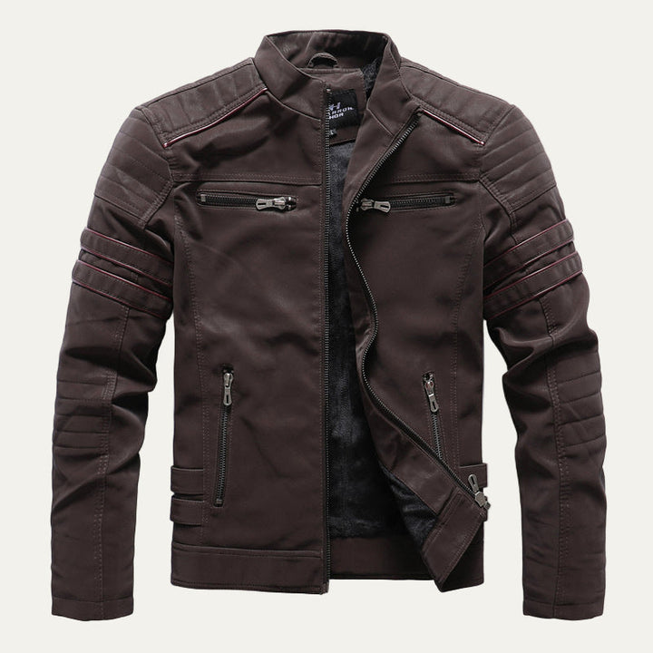 Mens Quilted Motorcycle Jacket Racing Style
