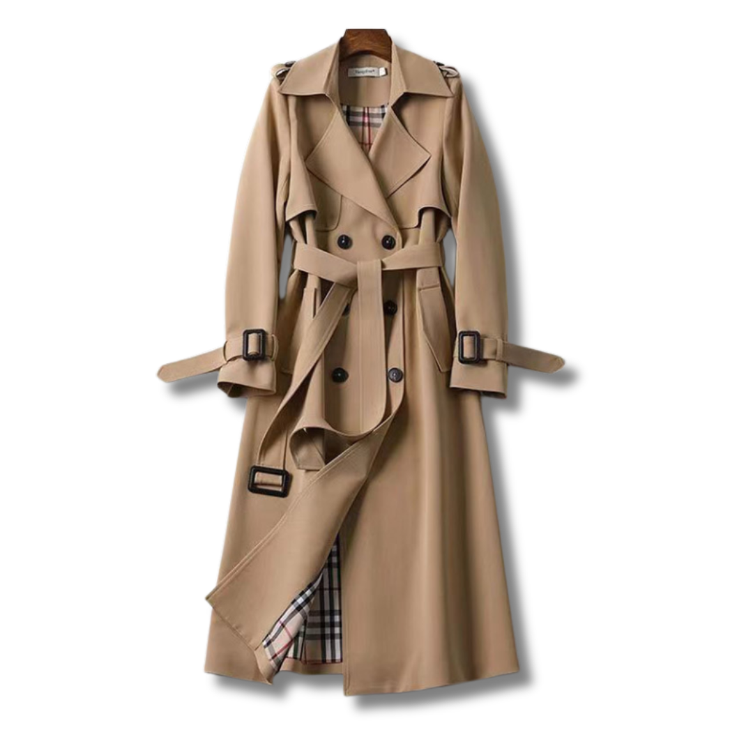 Womens Trench Coat Wool-Blend Fabric Classic Fit - BritishMode