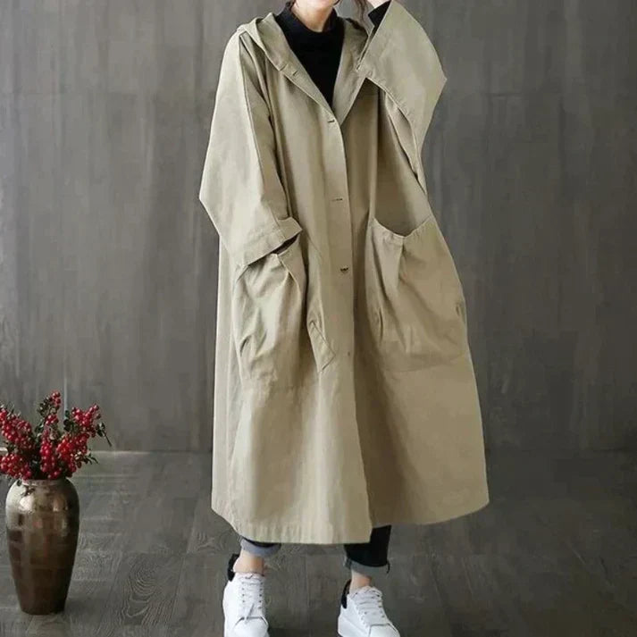 Womens Oversized Trench Coat with Belt Classic Fit