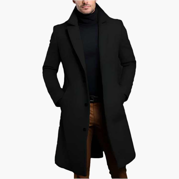 Mens Wool Coat Waterproof Long Smart Casual Fit
