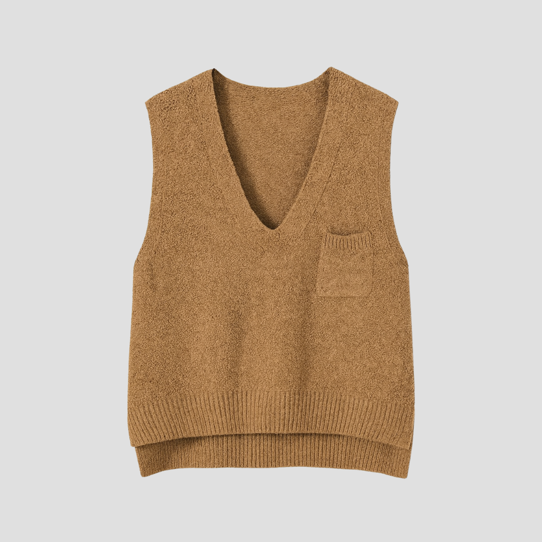 Womens Open Front Sweater Vest Knit Sleeveless - BritishMode