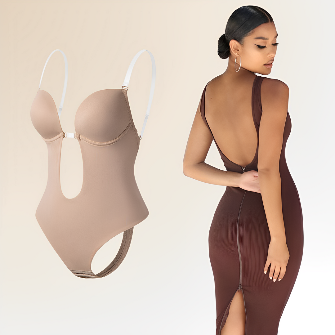 Womens Bodysuit Bra Low Back Stretch Fit