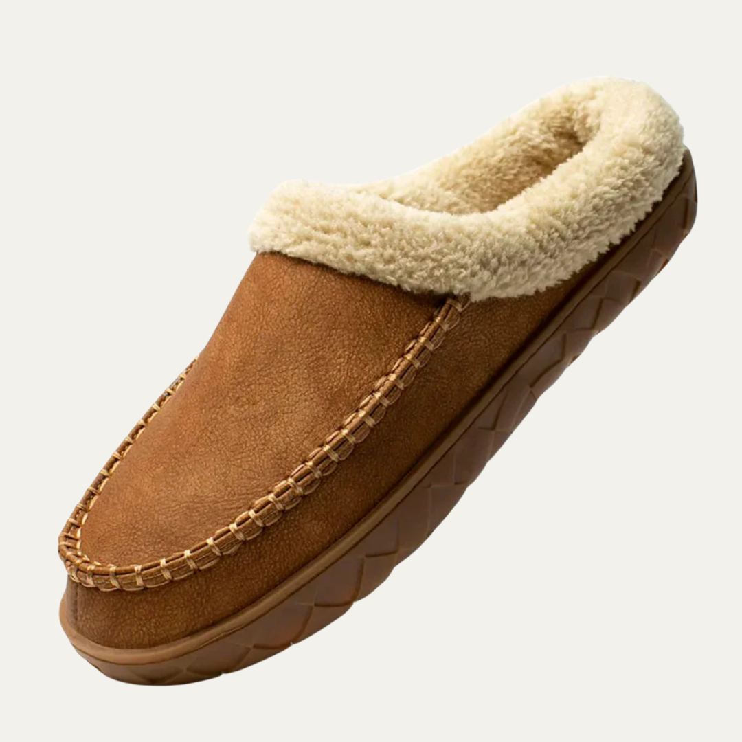 Mens Moccasin Slipper Shoes Faux Fur Lined - BritishMode