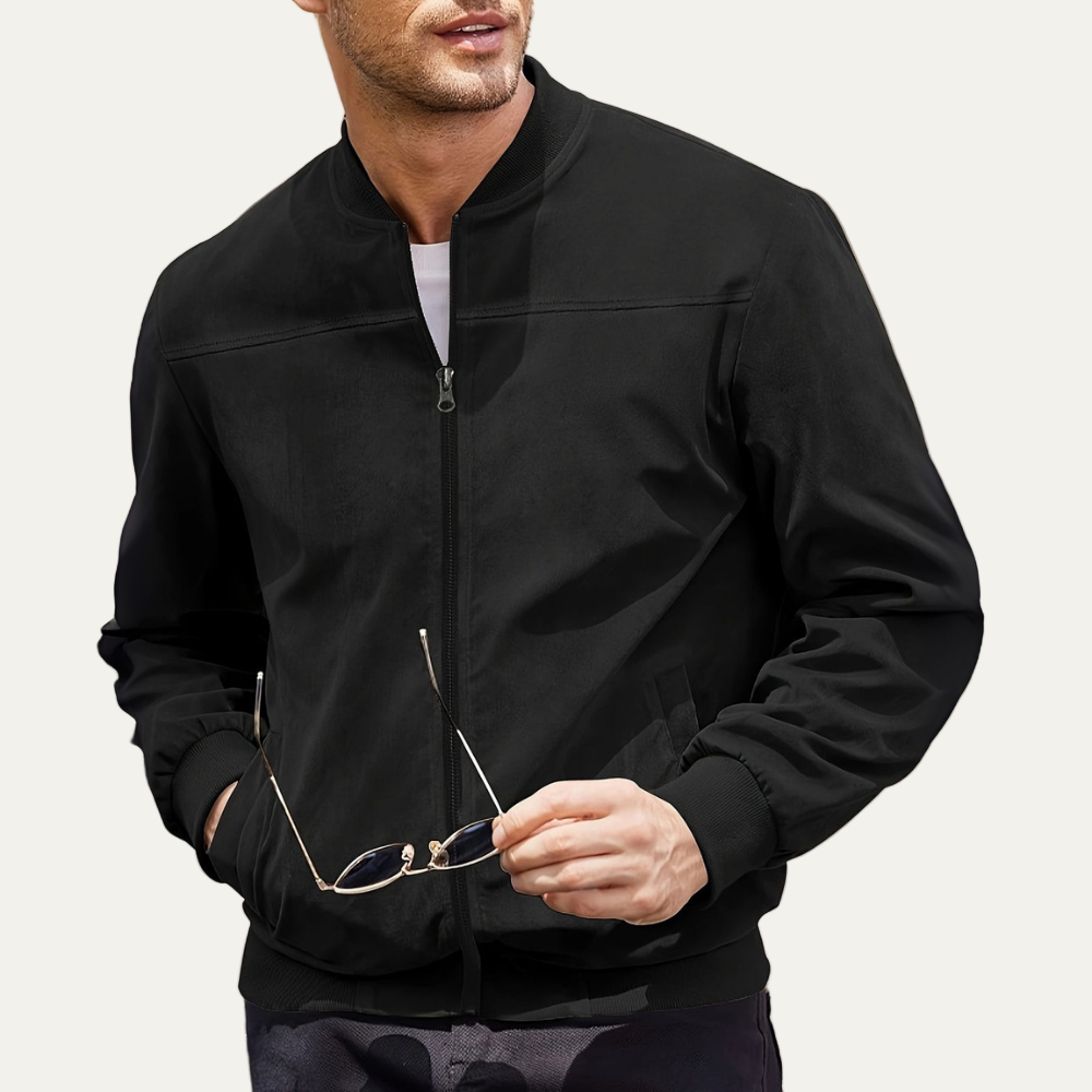 Mens Bomber Jacket Zip Front Classic Fit