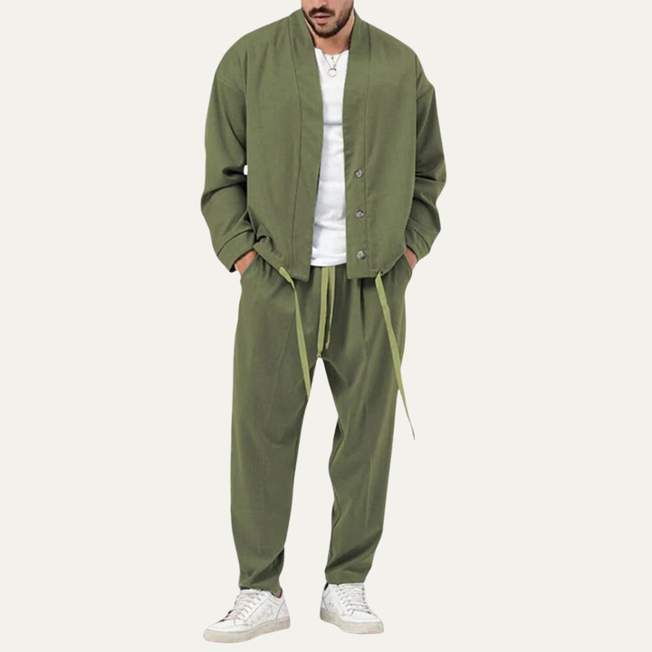 Mens Two-Piece Loungewear Set Relaxed Fit - BritishMode