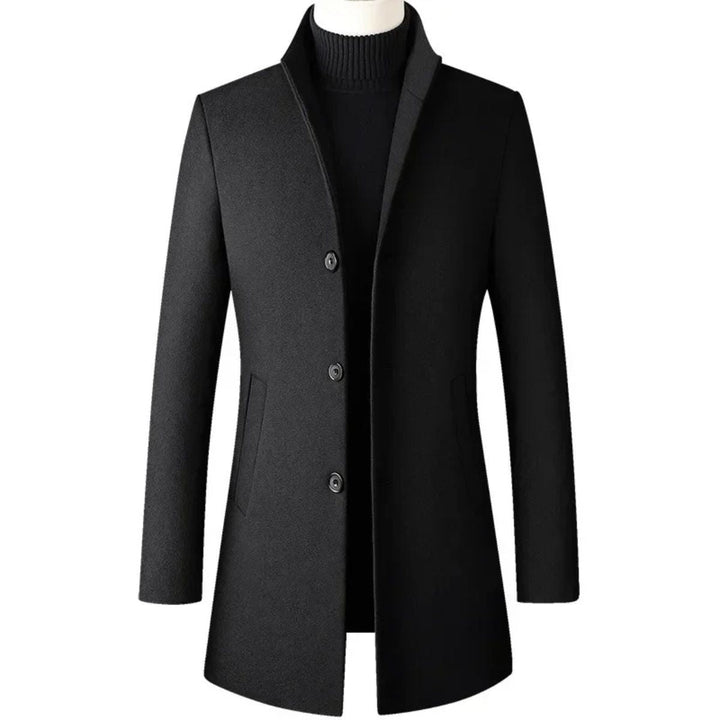 Mens Classic Trench Coat Wool Blend Regular Fit