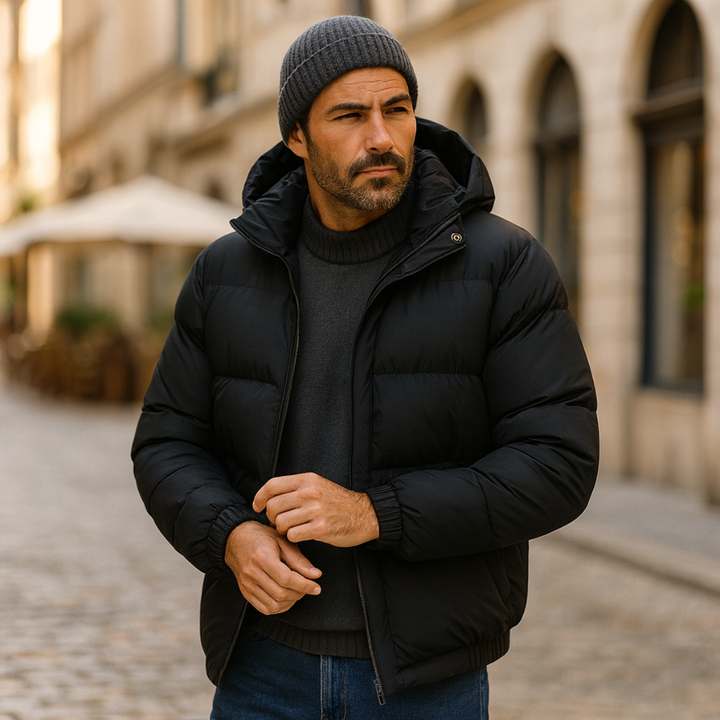 Mens Waterproof Down Puffer Jacket Hooded Parka