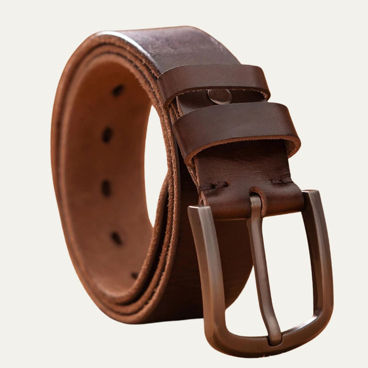 Mens Leather Belt Genuine Cowhide Hand-Finished Classic Fit - BritishMode