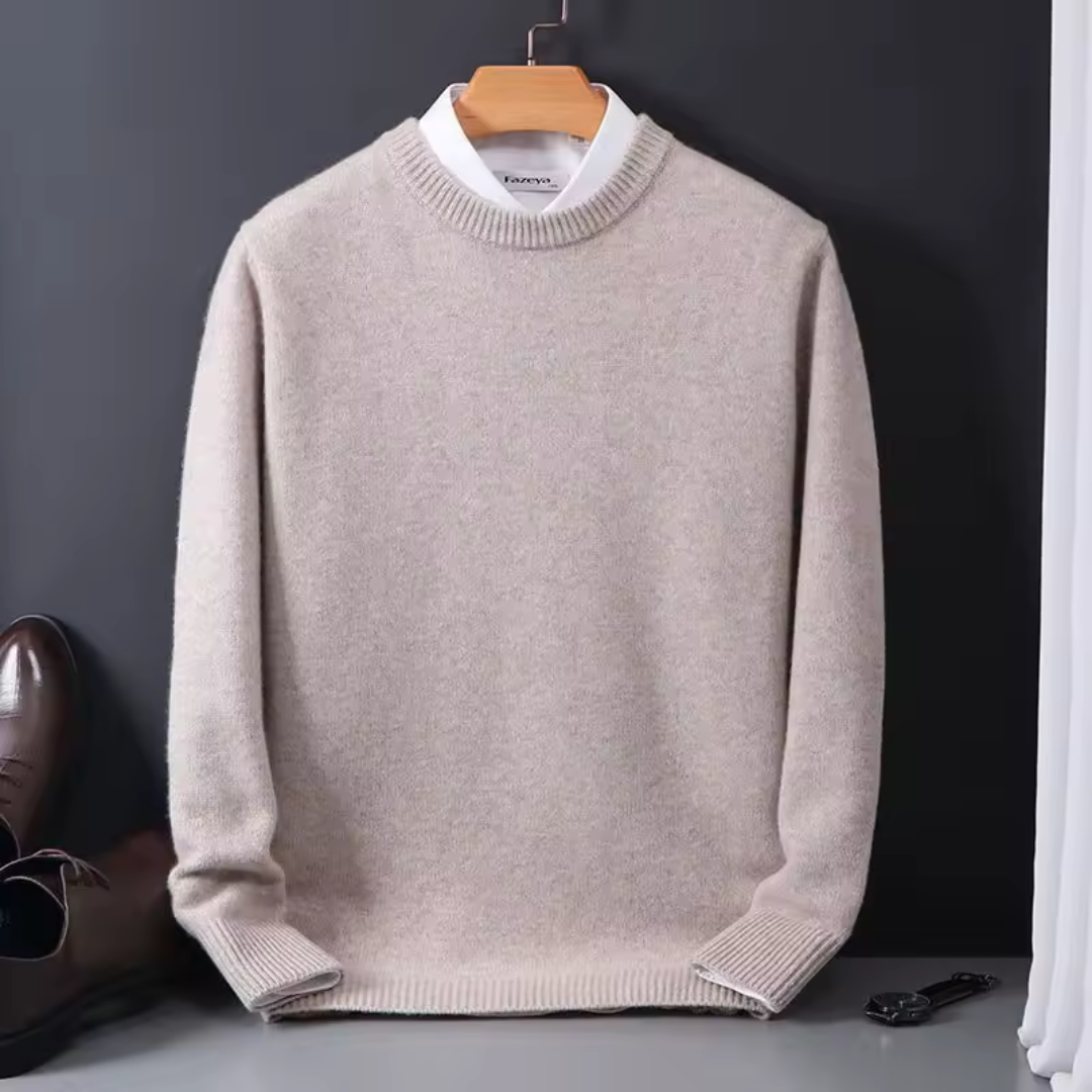 Mens Pullover Fine Wool-Blend Classic Fit