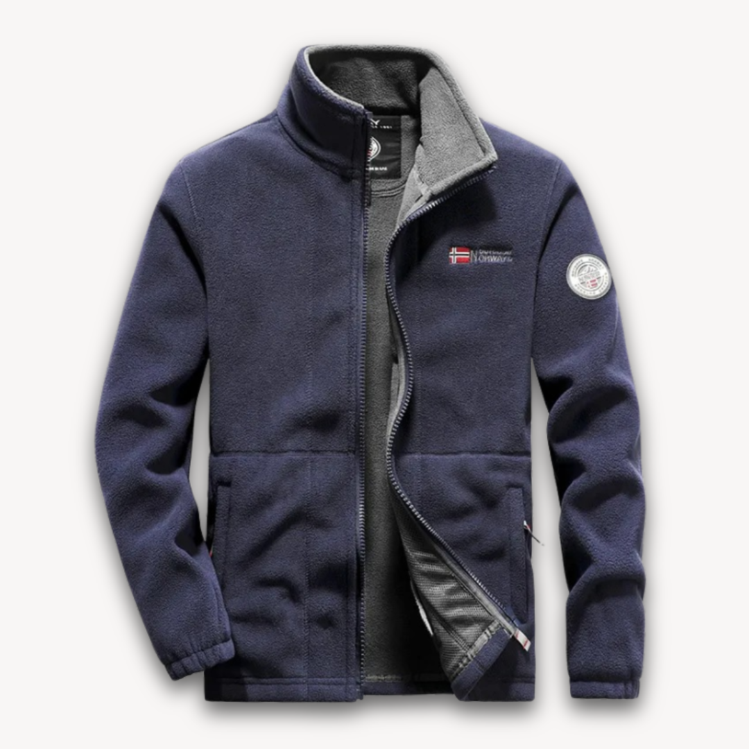 Mens Fleece Jacket Full-Zip Warm Outdoor Coat
