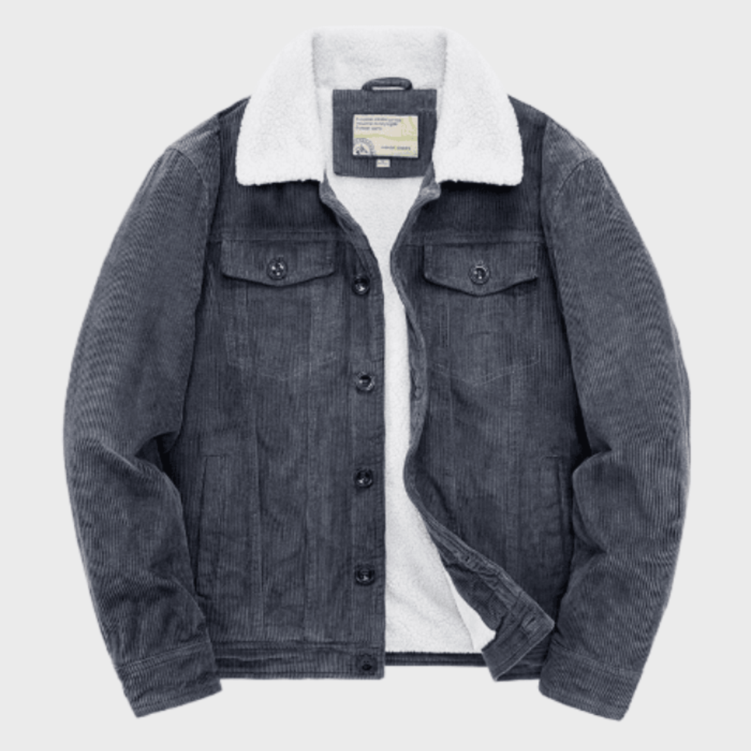 Mens Corduroy Trucker Jacket Sherpa Lined Regular Fit