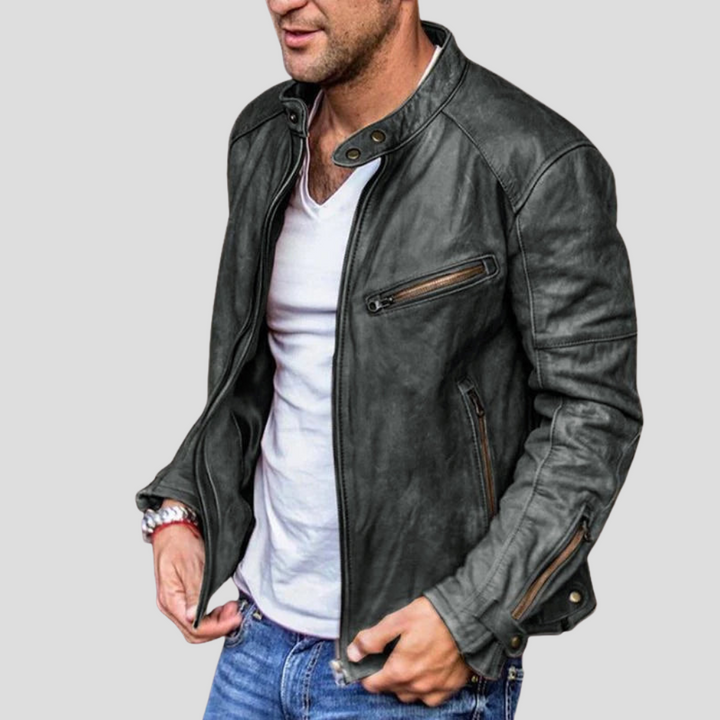 Mens Stand-Collar Jacket Lightweight Modern Fit - BritishMode