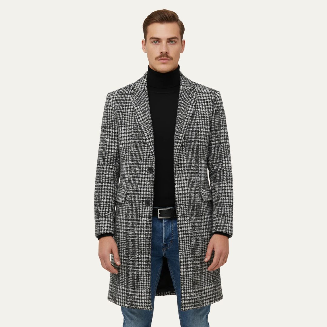 Mens Topcoat Wool Blend Classic Fit