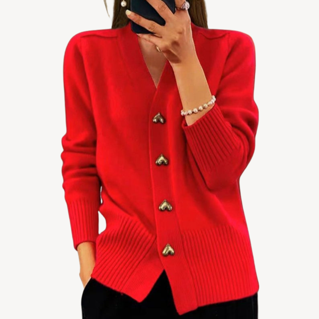 Womens Knit Cardigan with Button Closure