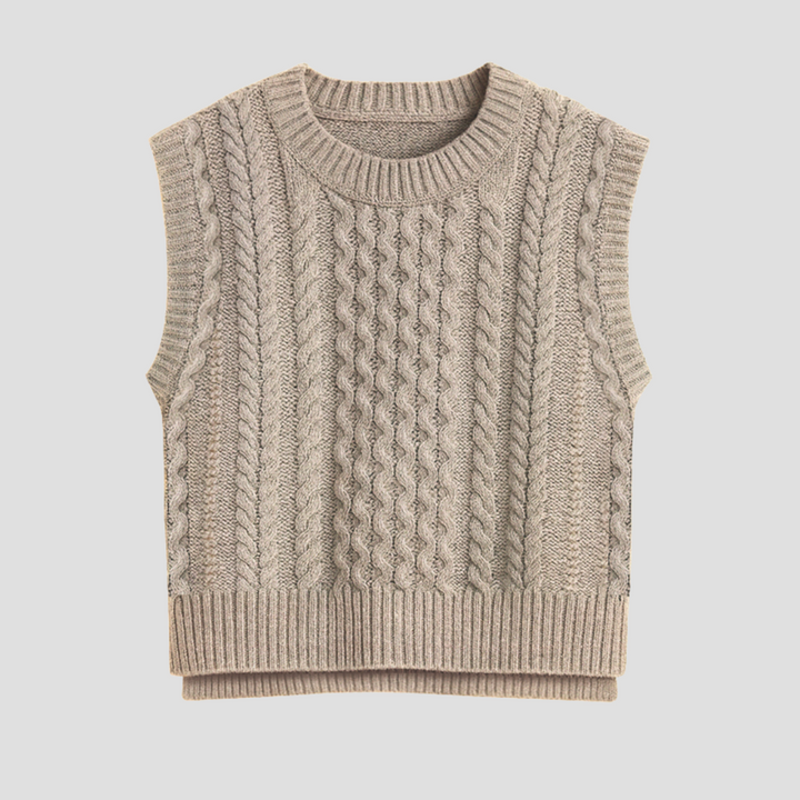 Womens Sweater Vest Cable Knit Cozy Fit - BritishMode