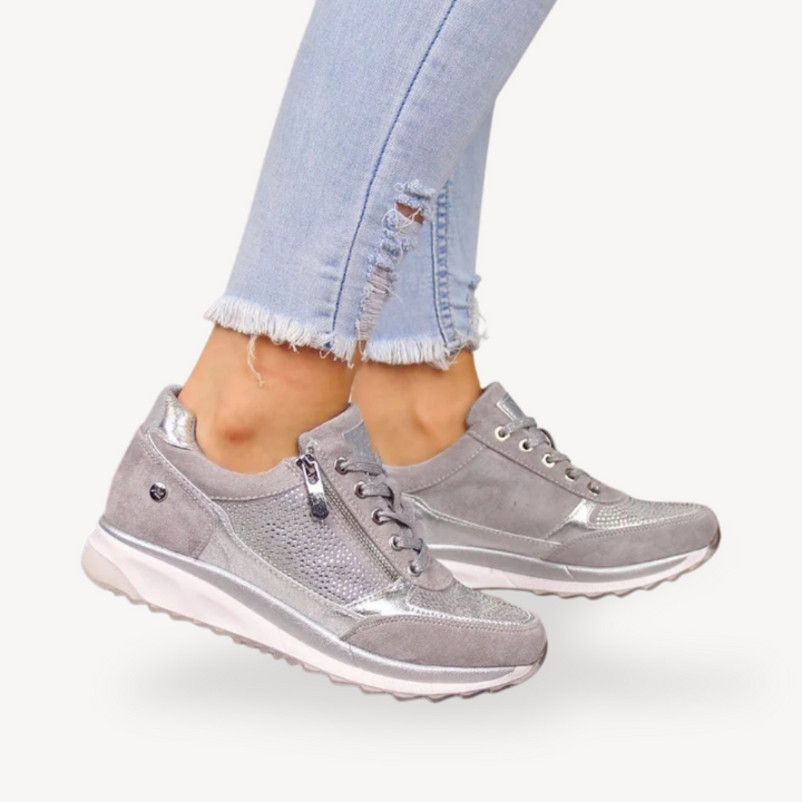 Womens Orthopedic Wedge Sneakers Suede Comfortable Fit