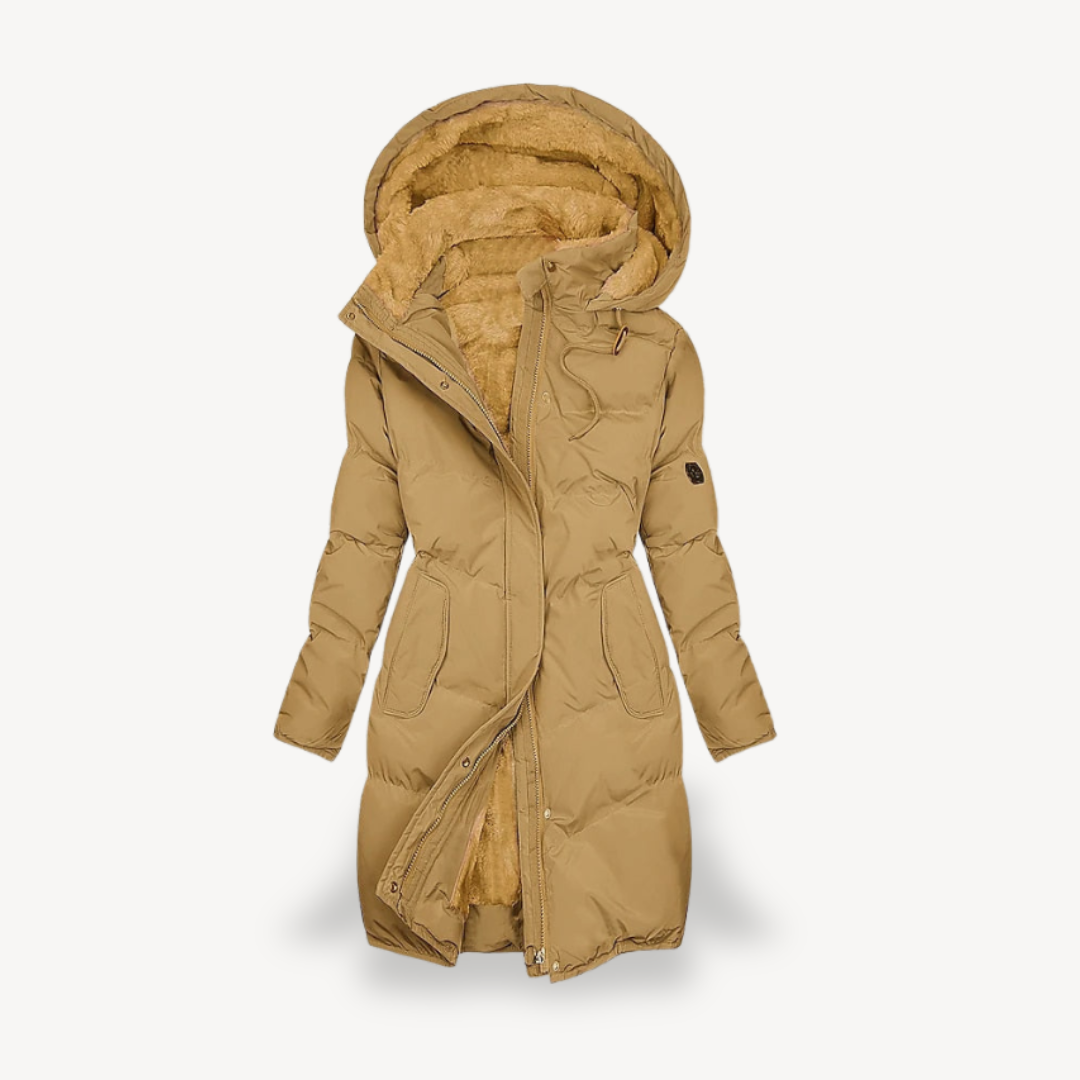 Womens Puffer Coat Faux Fur Lined Hooded Style