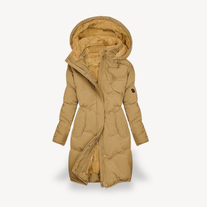 Womens Puffer Coat Faux Fur Lined Hooded Style