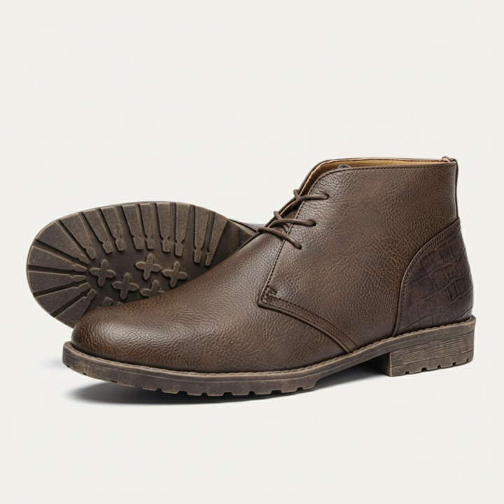 Mens Leather Boots Classic Retro Style