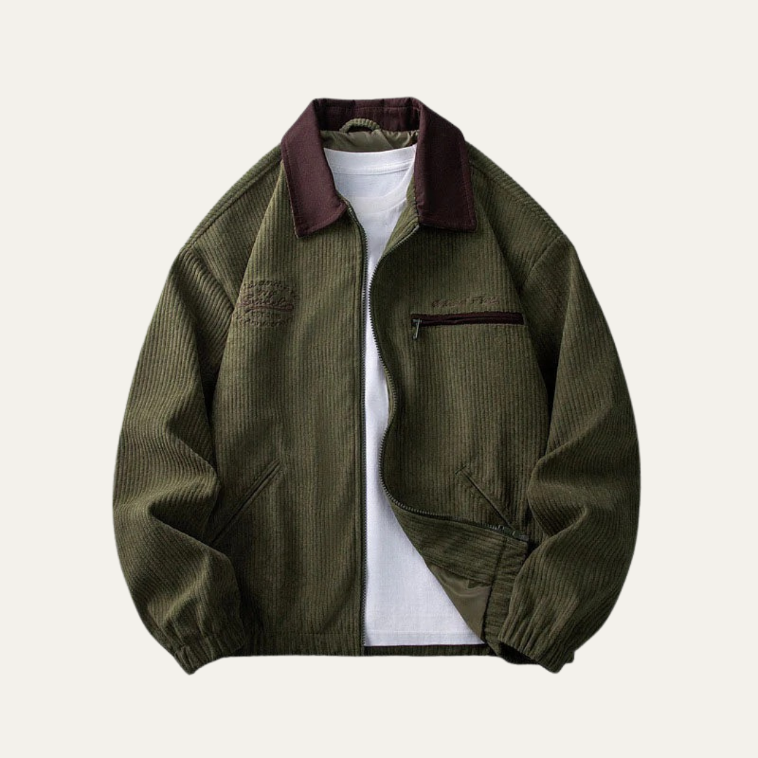 Mens Workwear Zip Jacket Textured Oversized Fit