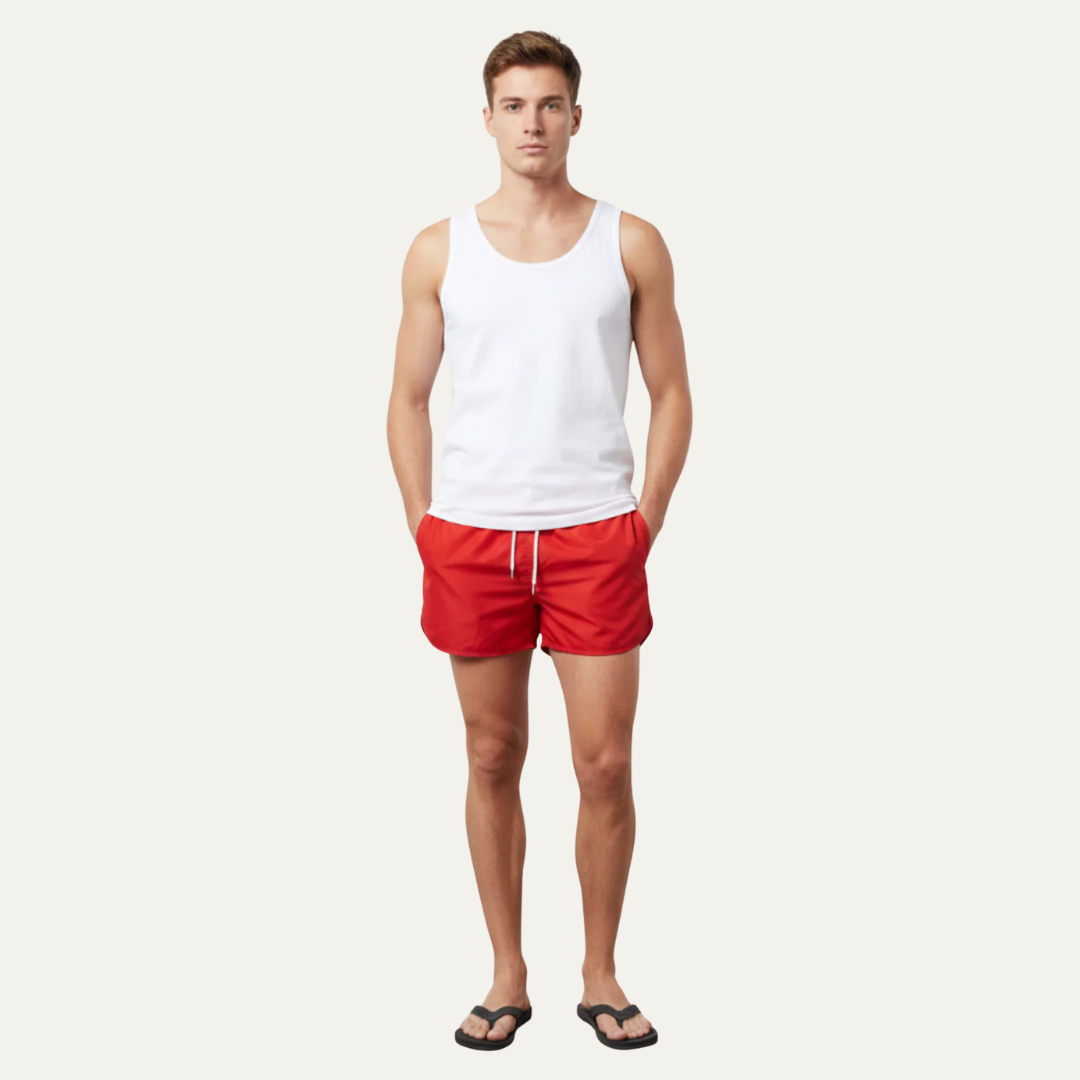 Mens Swim Trunks Quick-Dry Rounded Hem - BritishMode