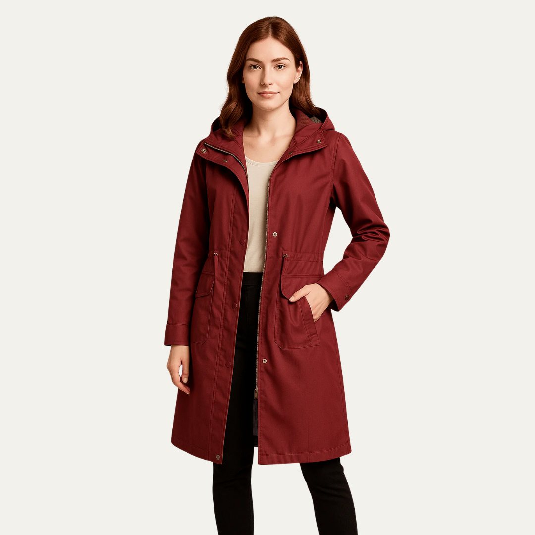 Womens Hooded Anorak Jacket with Drawstring Waist - BritishMode