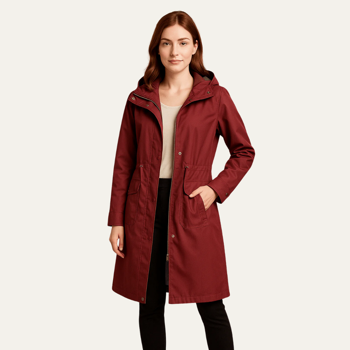Womens Hooded Anorak Jacket with Drawstring Waist - BritishMode