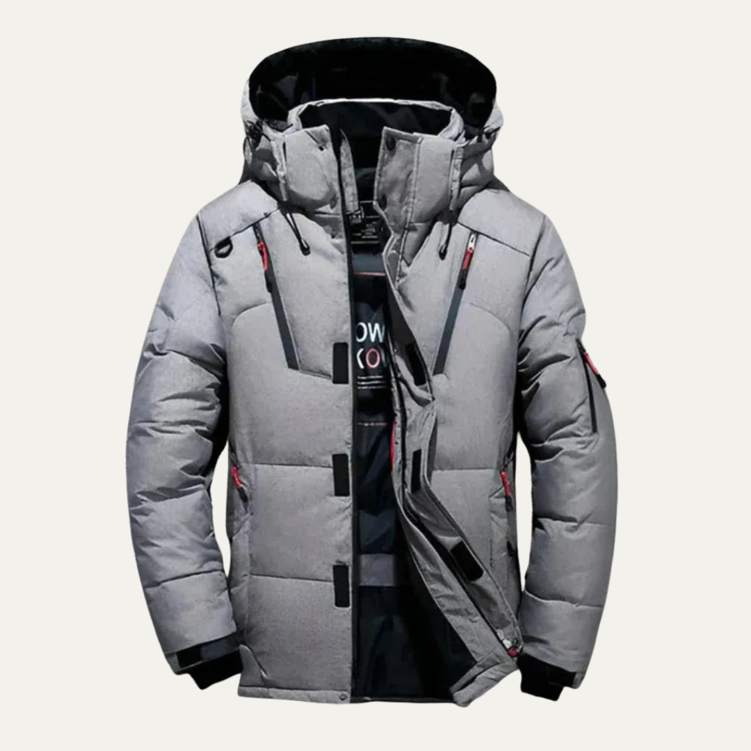 Mens Outdoor Jacket Padded Hooded Warm