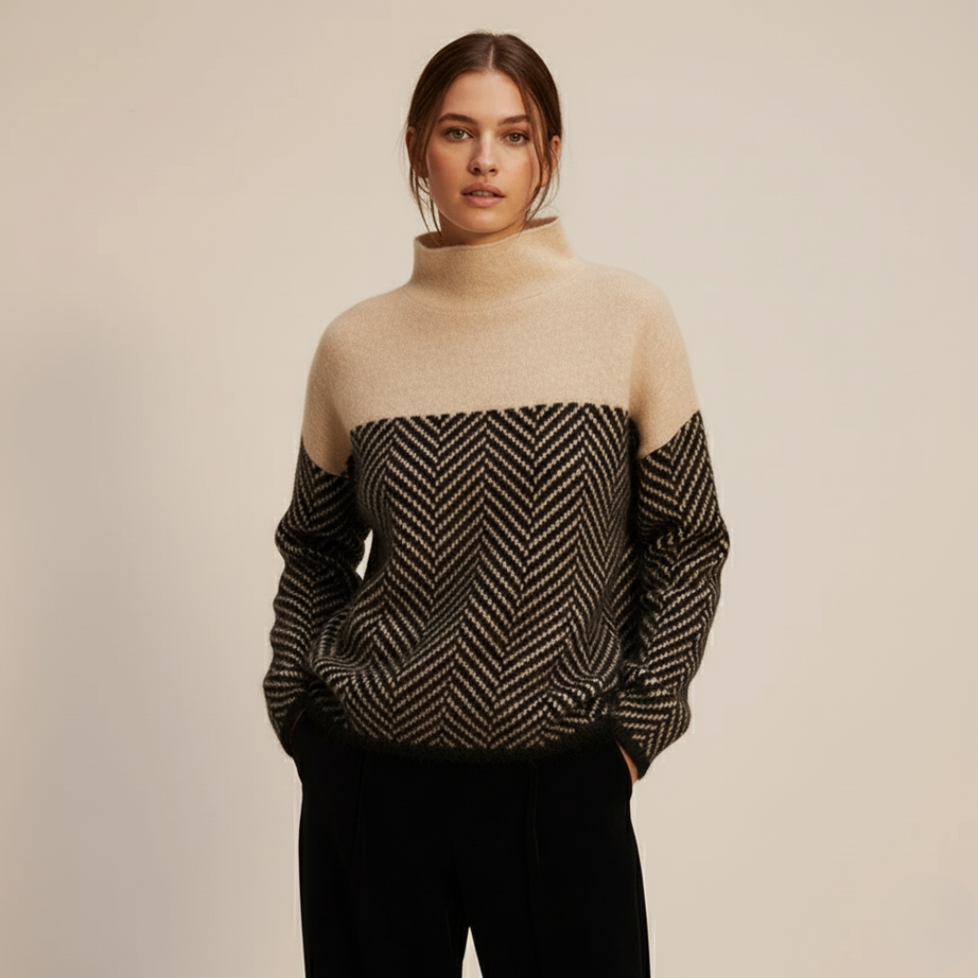 Womens Cashmere Turtleneck Sweater Soft Fit - BritishMode